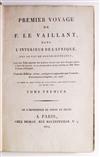 TRAVEL  LEVAILLANT, FRANÇOIS. Premier [Second] Voyage . . . dans lIntérieur de lAfrique.  5 vols. plus atlas.  1819; 1805; 1818